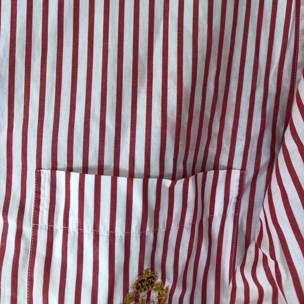 Red Striped Button Down Ralph Lauren Top - Picture 4 of 6